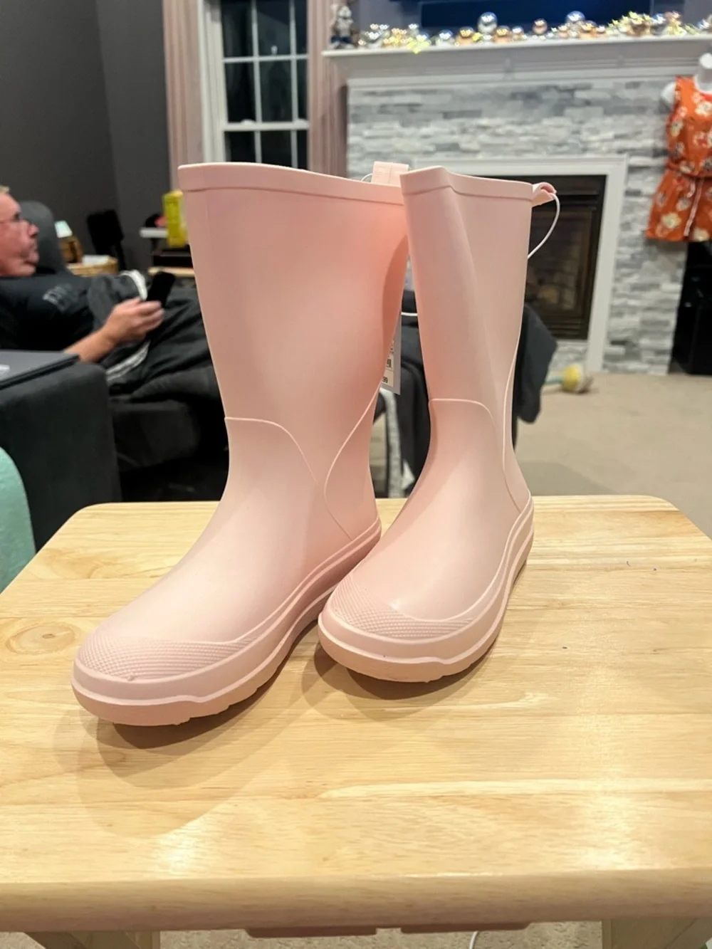 🌧️ Cat & Jack  Rubber Rain Boots – Blush Pink | Kids Size 13 | NEW 🌧️